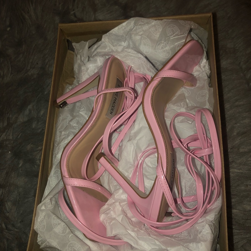Pink tie up Steve Madden heels